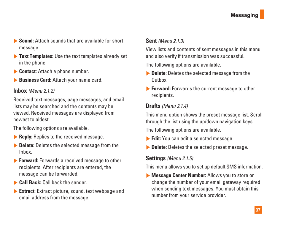 LG L1400i User Manual | Page 37 / 102