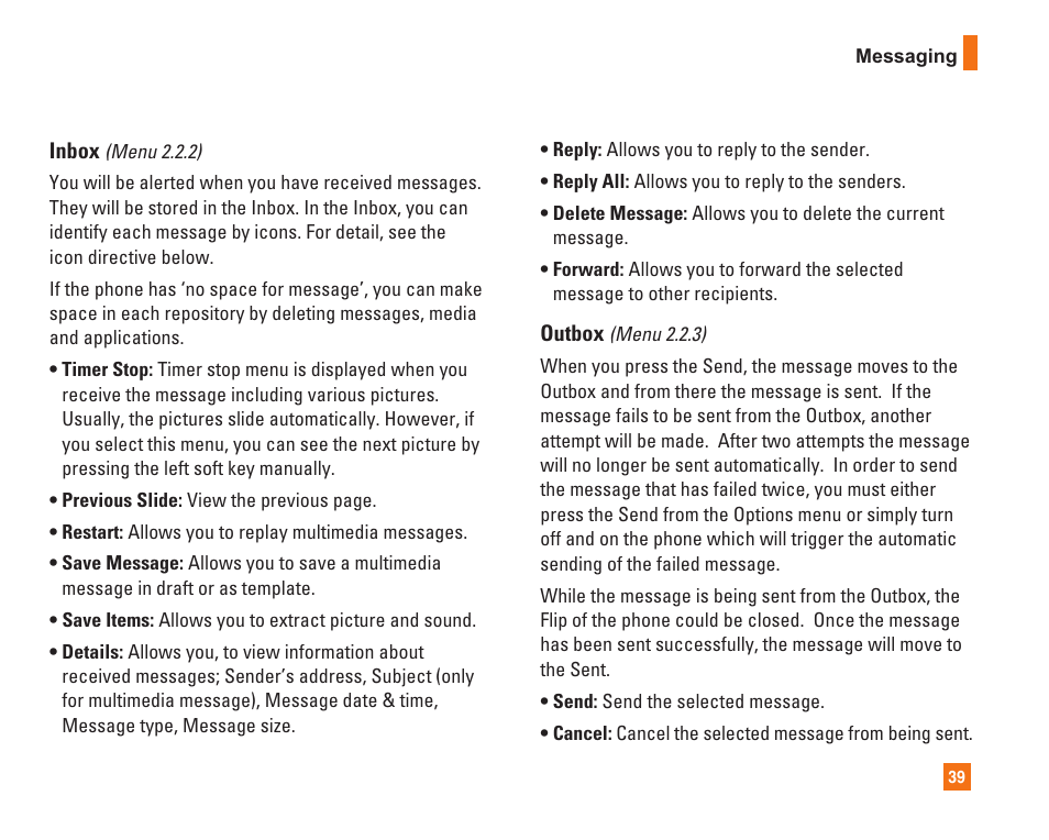 LG L1400i User Manual | Page 39 / 102