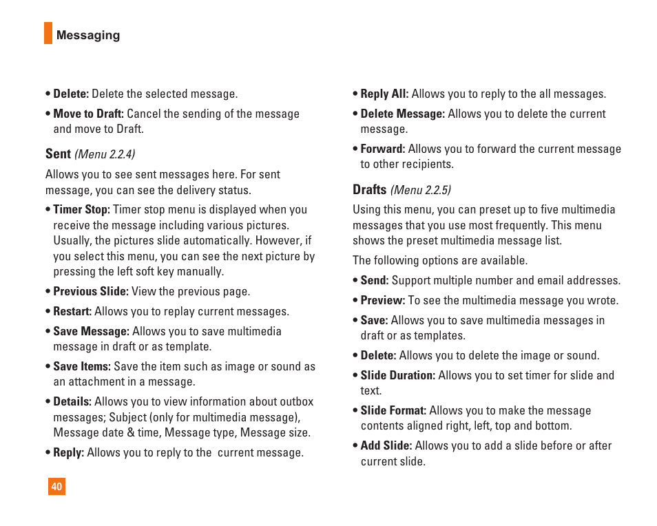 LG L1400i User Manual | Page 40 / 102