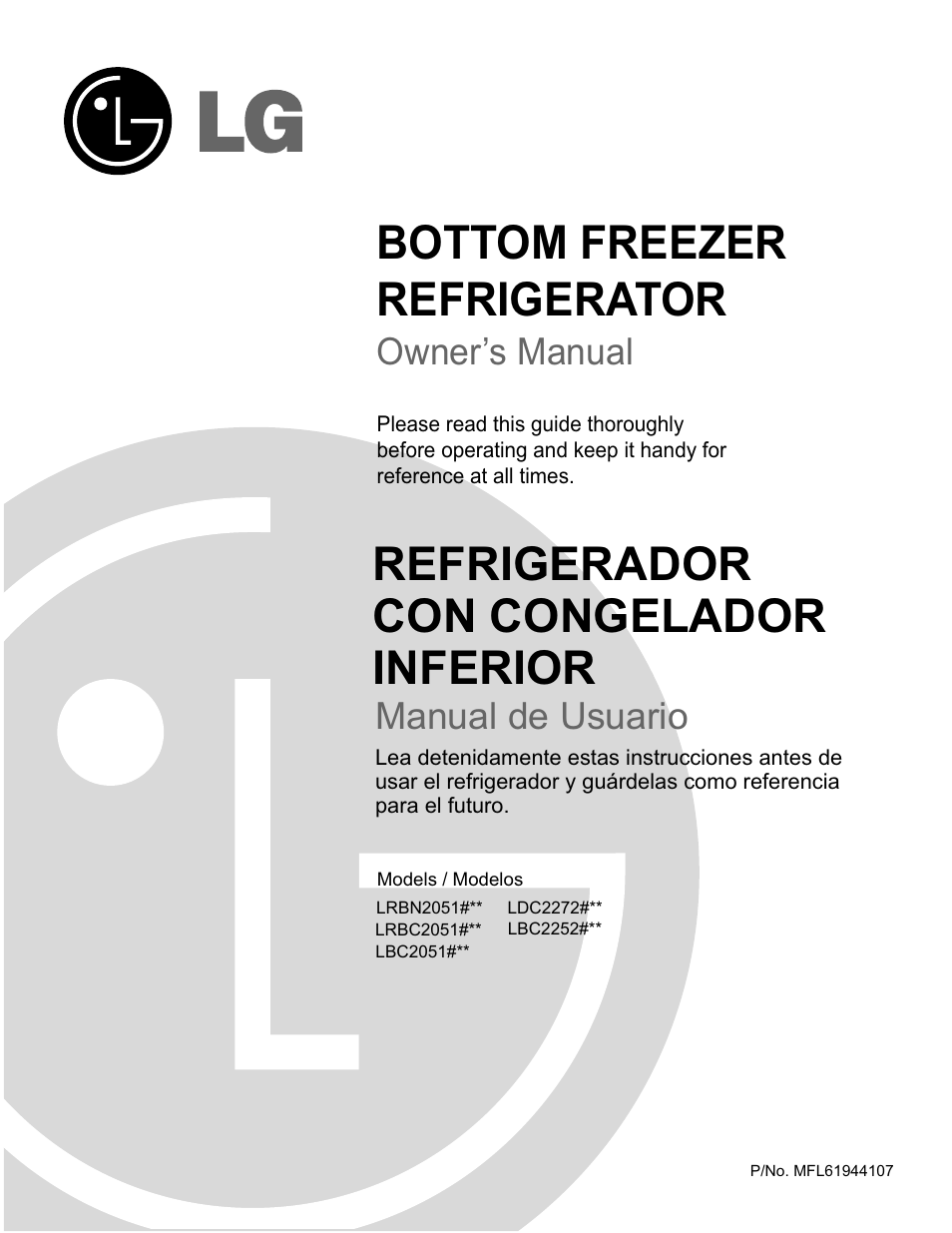 LG LBC22520TT User Manual | 36 pages