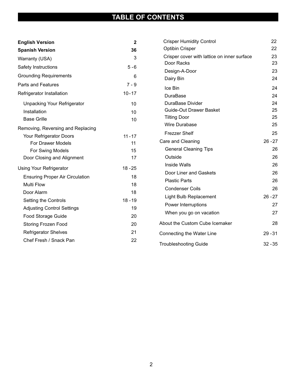 LG LBC22520TT User Manual | Page 2 / 36