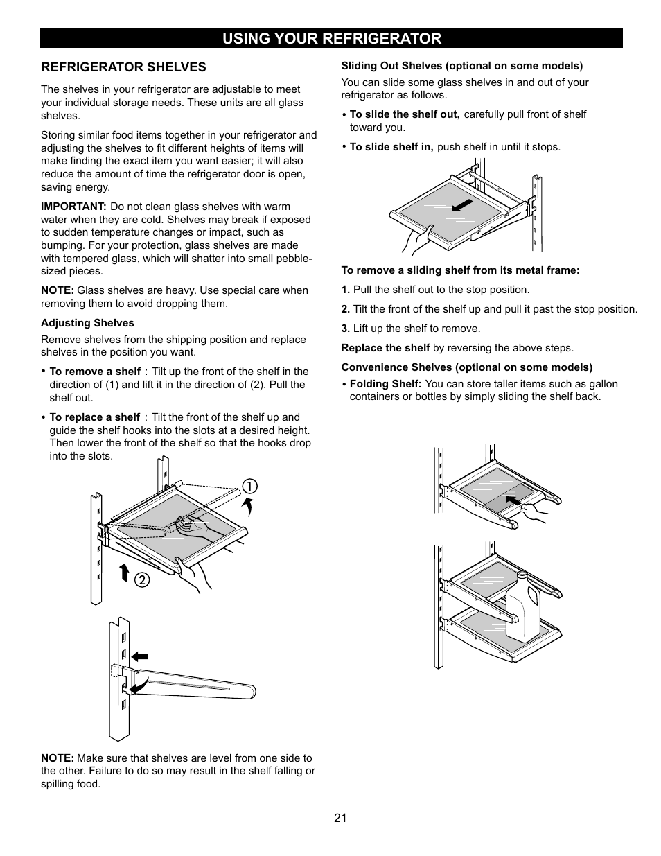 Using your refrigerator | LG LBC22520TT User Manual | Page 21 / 36