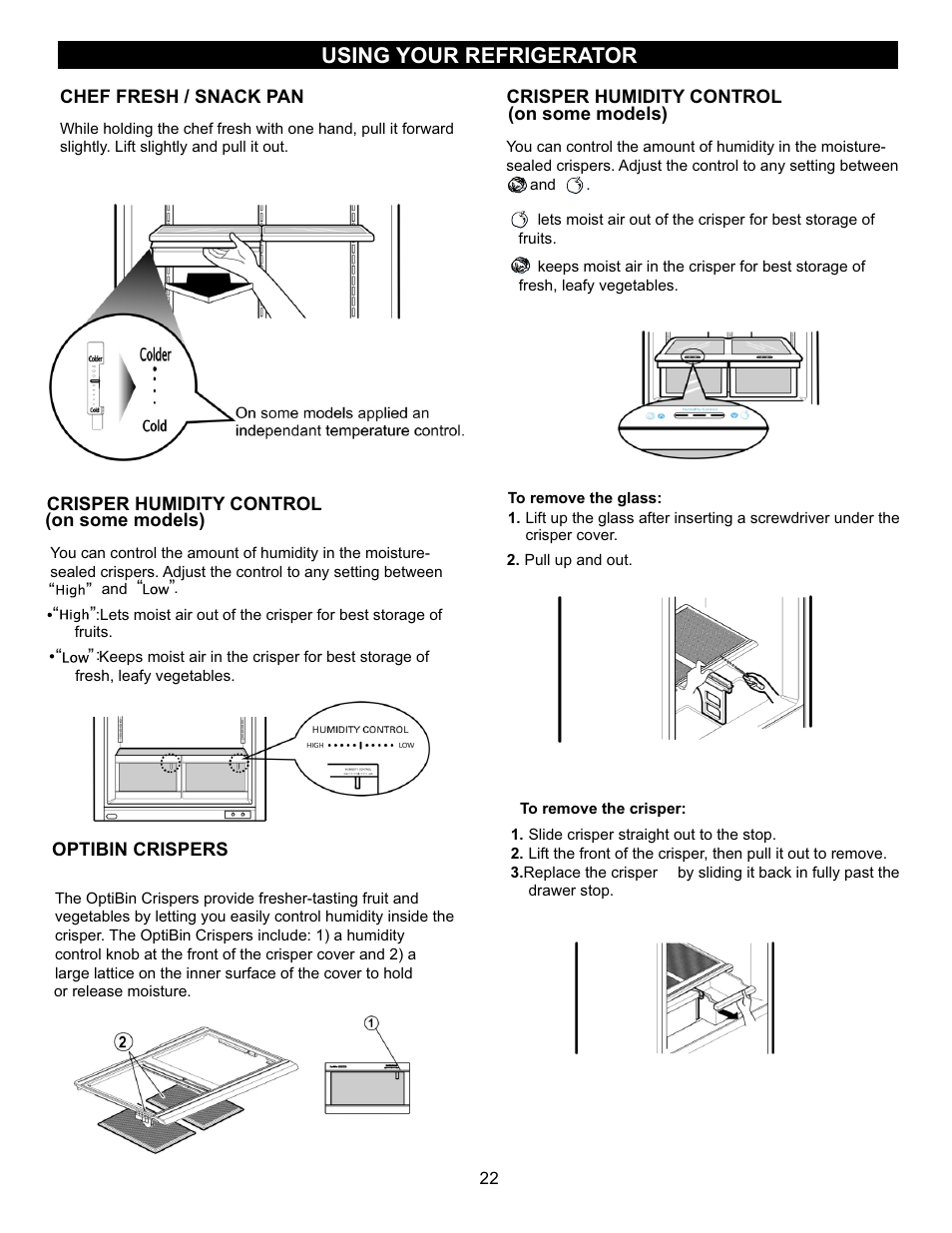 Using your refrigerator | LG LBC22520TT User Manual | Page 22 / 36