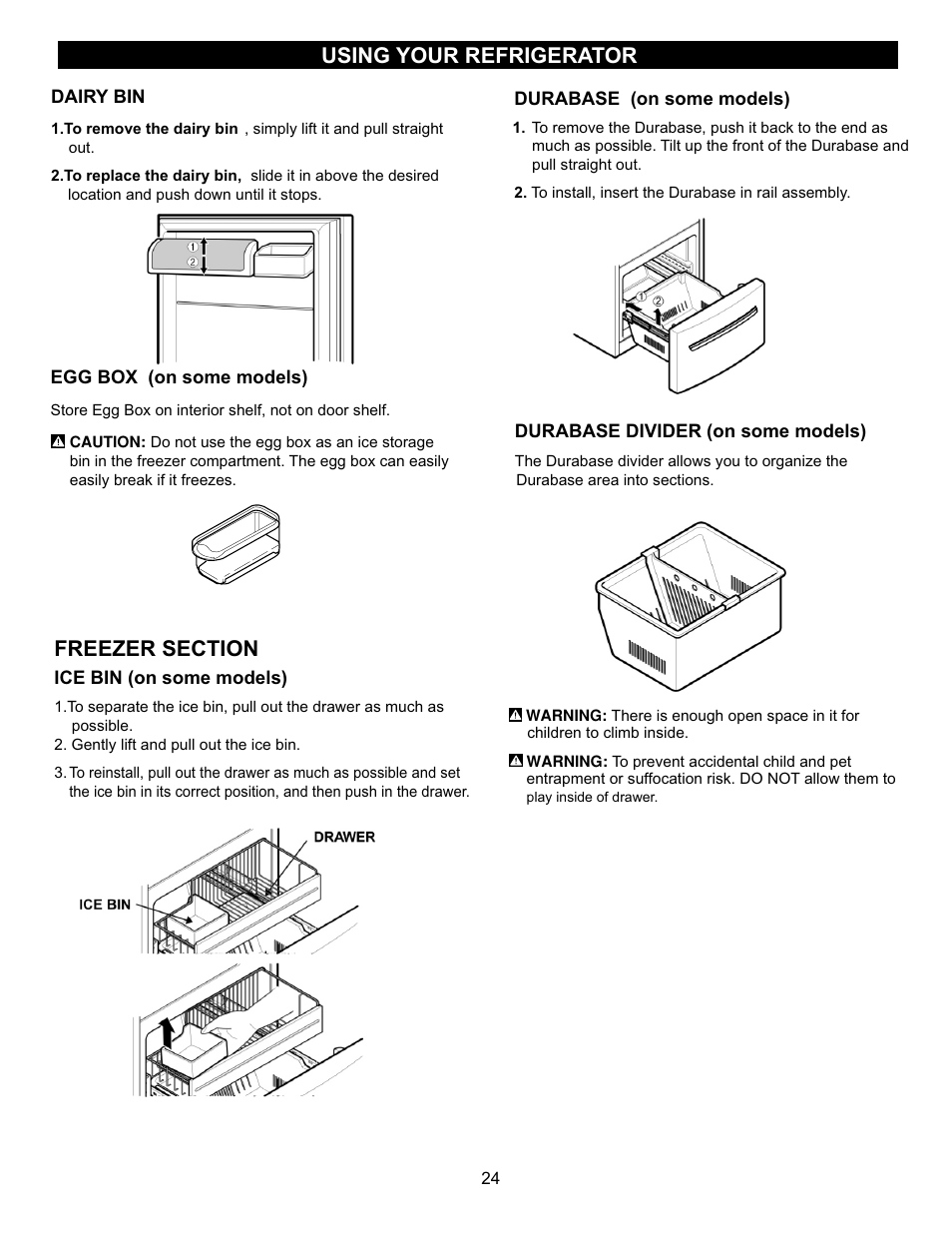 Using your refrigerator | LG LBC22520TT User Manual | Page 24 / 36