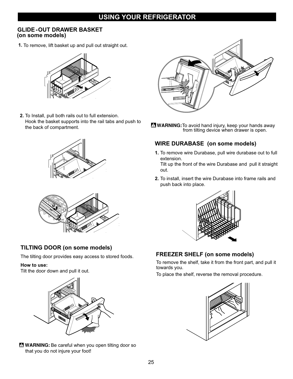 Using your refrigerator | LG LBC22520TT User Manual | Page 25 / 36