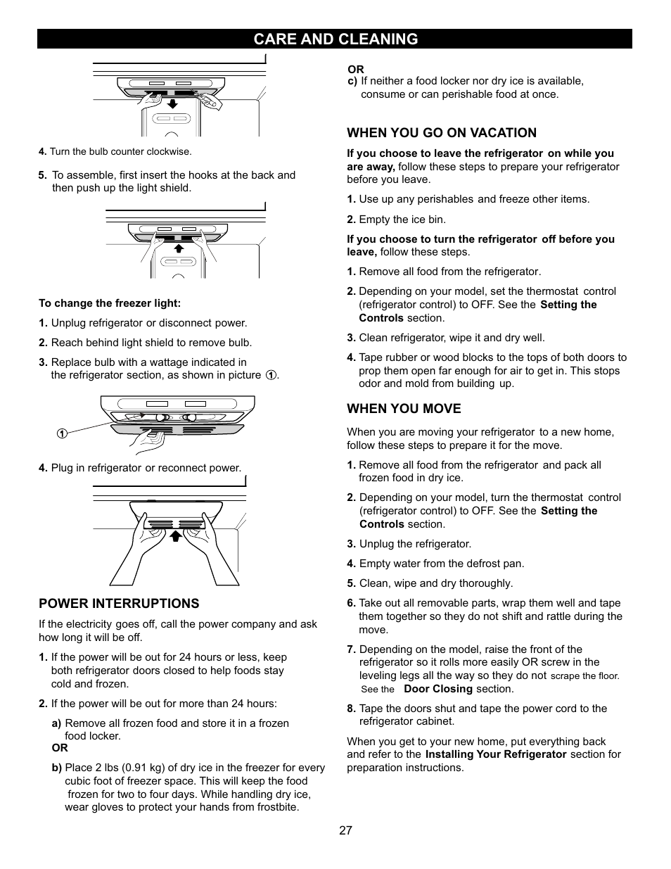 Care and cleaning | LG LBC22520TT User Manual | Page 27 / 36