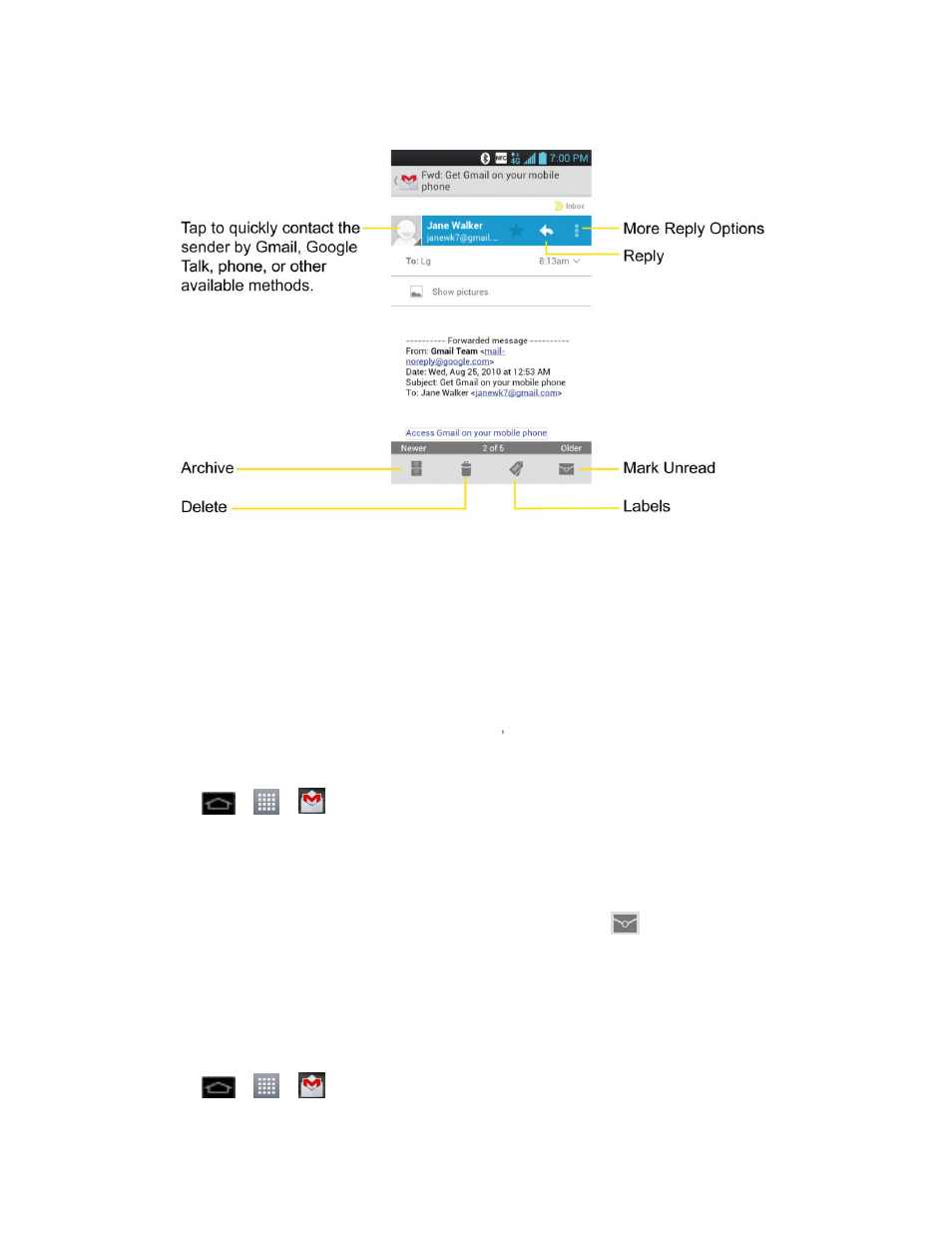 Send a gmail message | LG LGLS860 User Manual | Page 116 / 196