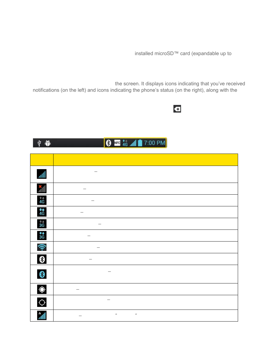 Status bar | LG LGLS860 User Manual | Page 20 / 196