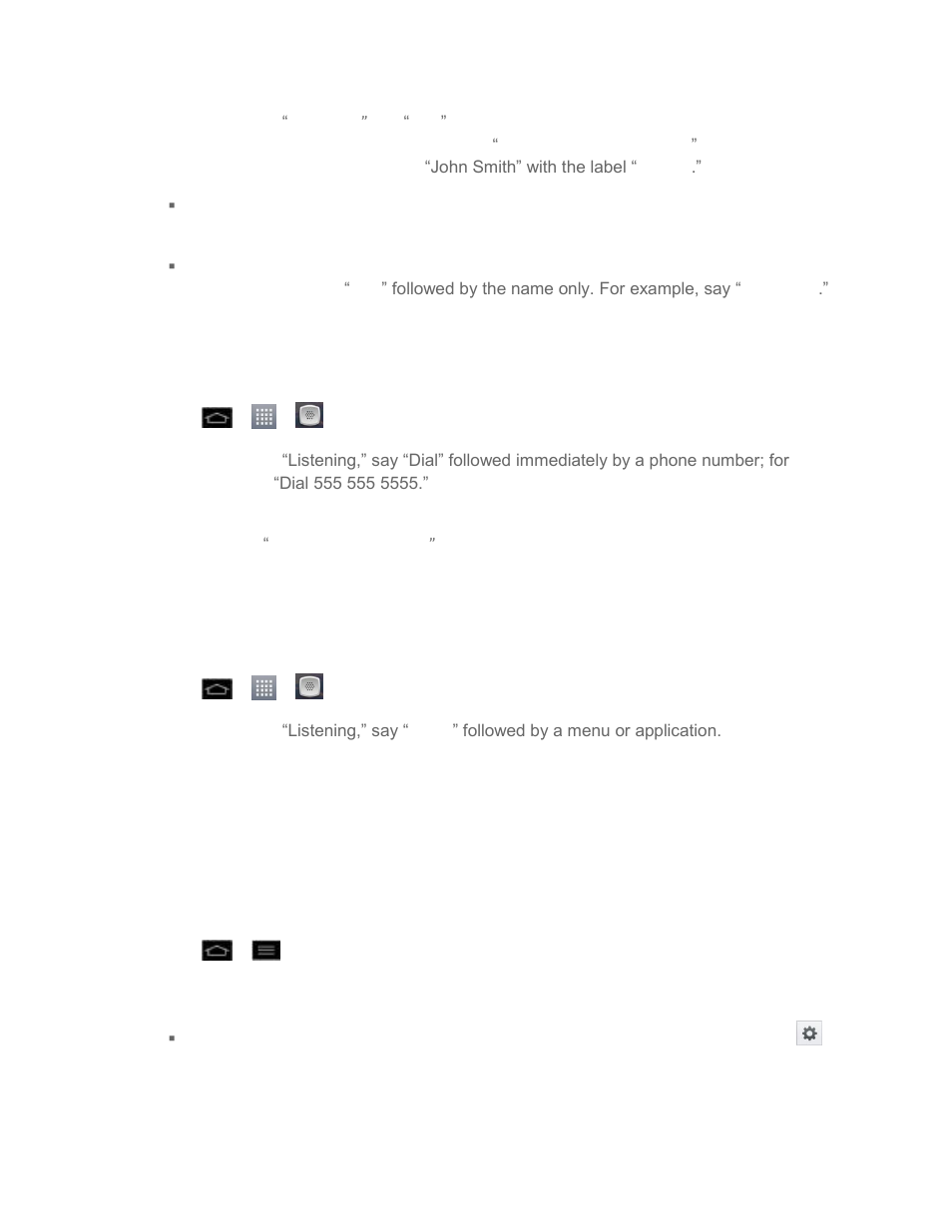 Text-to-speech, Open menus with, Voice dialer | LG LGLS860 User Manual | Page 72 / 196
