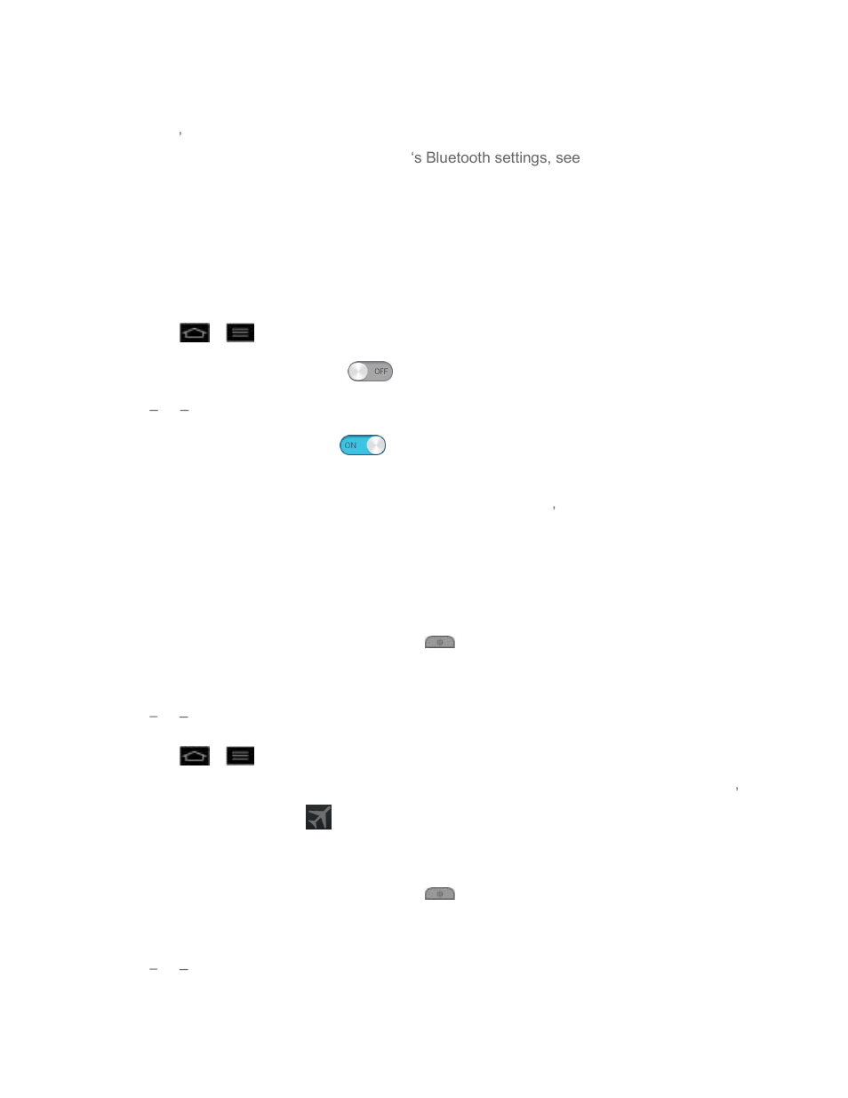 Bluetooth settings, Data usage, Airplane mode | LG LGLS860 User Manual | Page 75 / 196