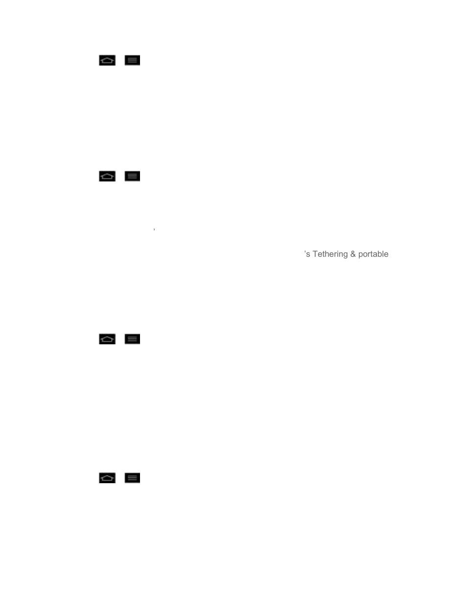 Wi-fi direct, Portable wi-fi hotspot, Bluetooth tethering | Nfc settings | LG LGLS860 User Manual | Page 76 / 196