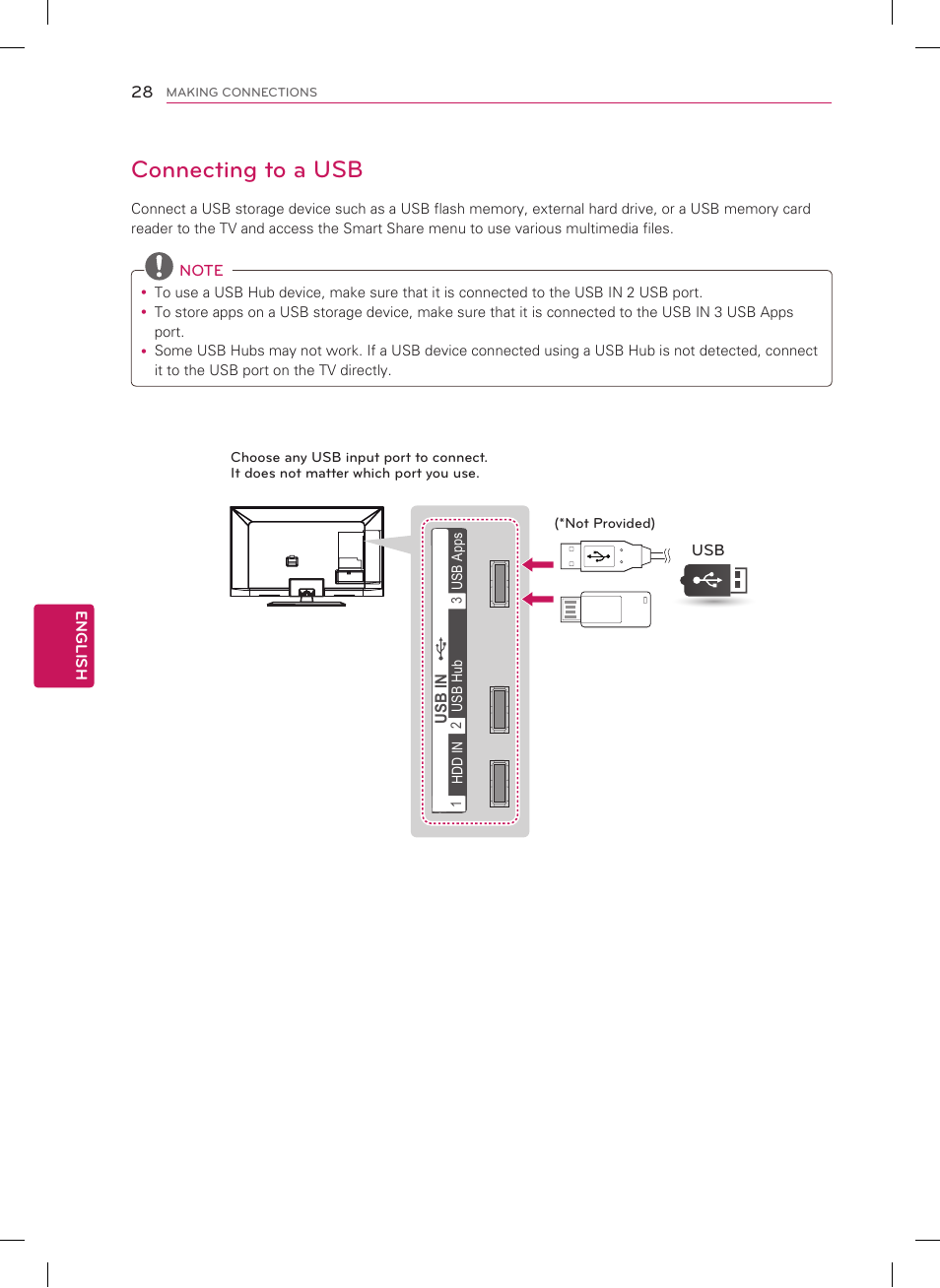 Connecting to a usb | LG 42LS5700 User Manual | Page 30 / 42