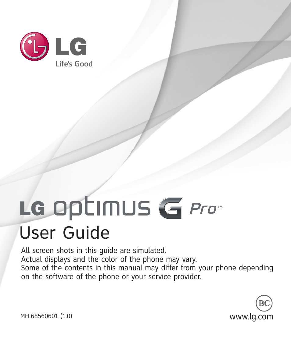 LG E980 User Manual | 122 pages