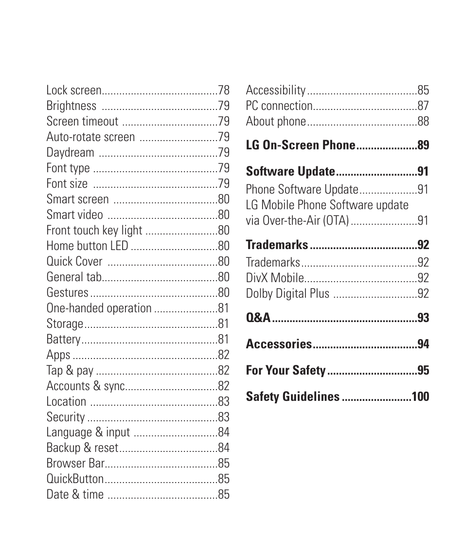 LG E980 User Manual | Page 7 / 122