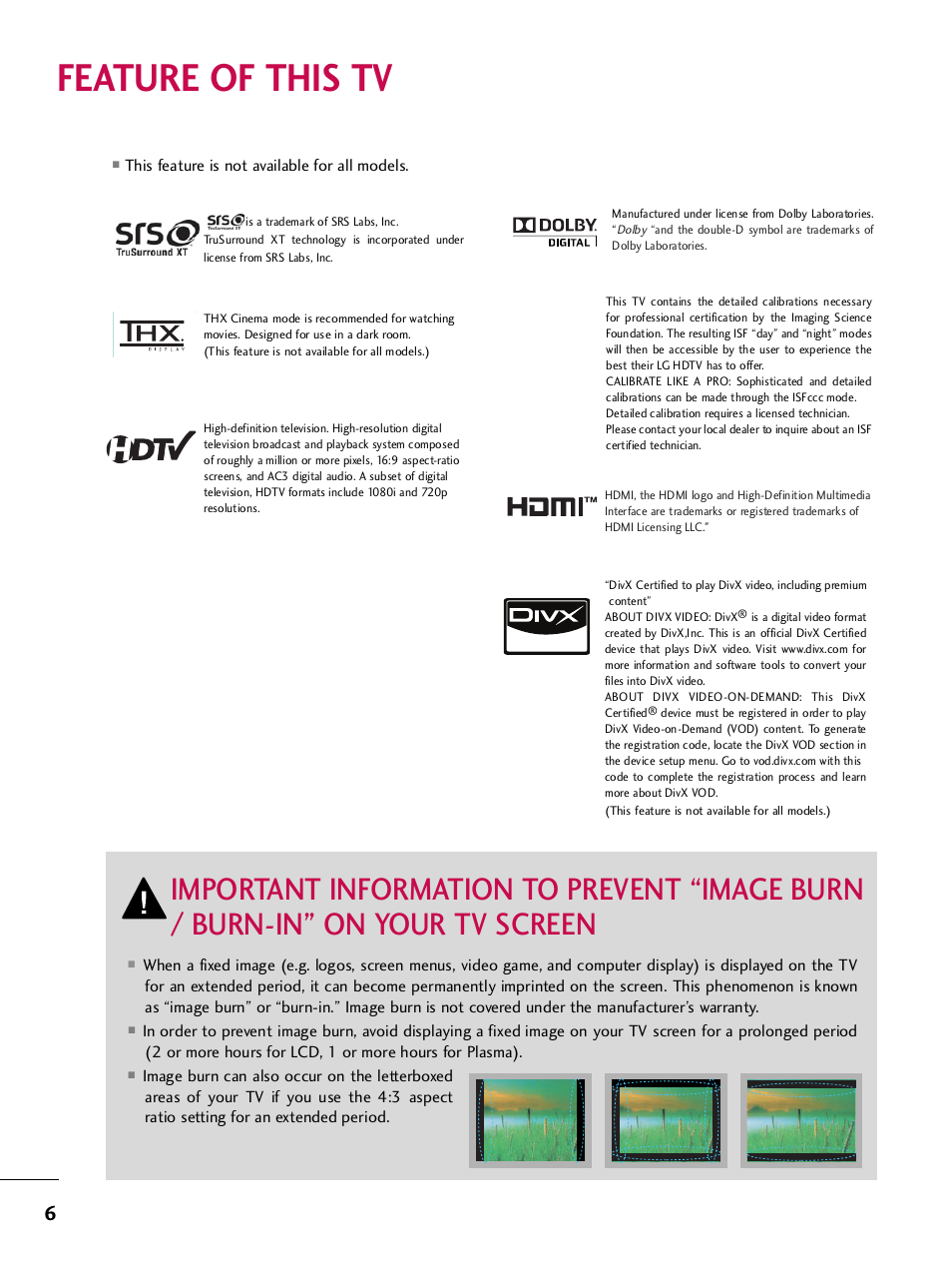 Feature of this tv | LG 42PQ30C User Manual | Page 10 / 371