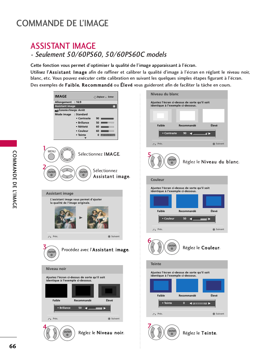Assistant image, Commande de l’image, Commande de l ’ima ge | LG 42PQ30C User Manual | Page 193 / 371