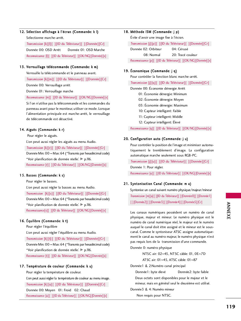 Annexe | LG 42PQ30C User Manual | Page 246 / 371
