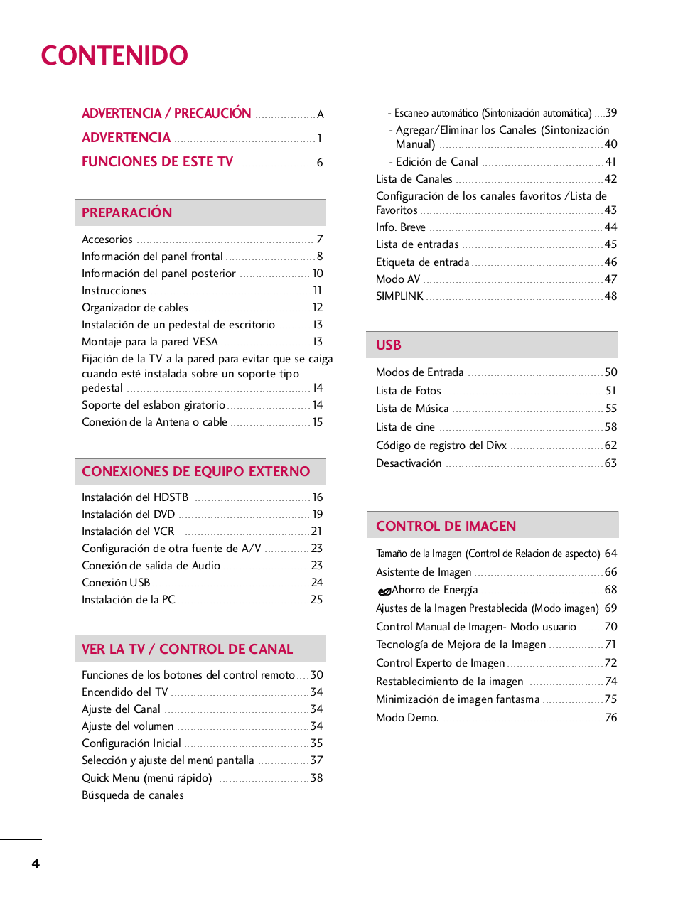 LG 42PQ30C User Manual | Page 254 / 371