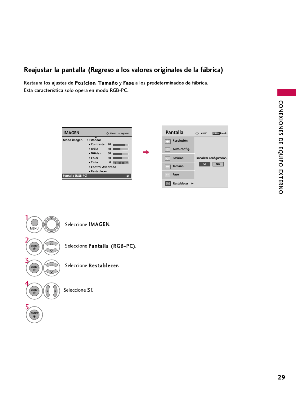 Conexiones de eq uipo externo | LG 42PQ30C User Manual | Page 279 / 371