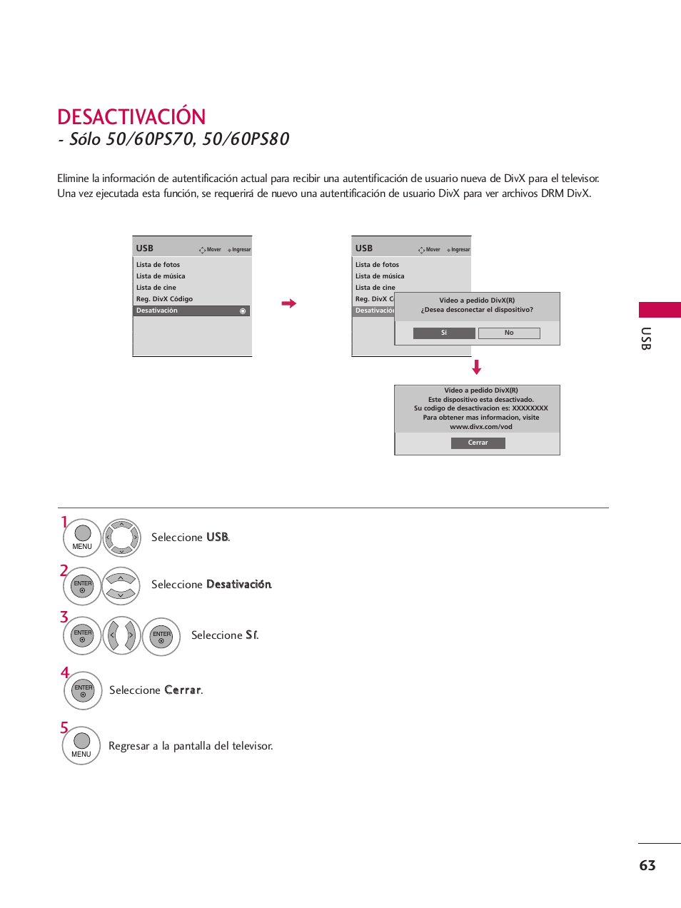 Desactivación | LG 42PQ30C User Manual | Page 313 / 371