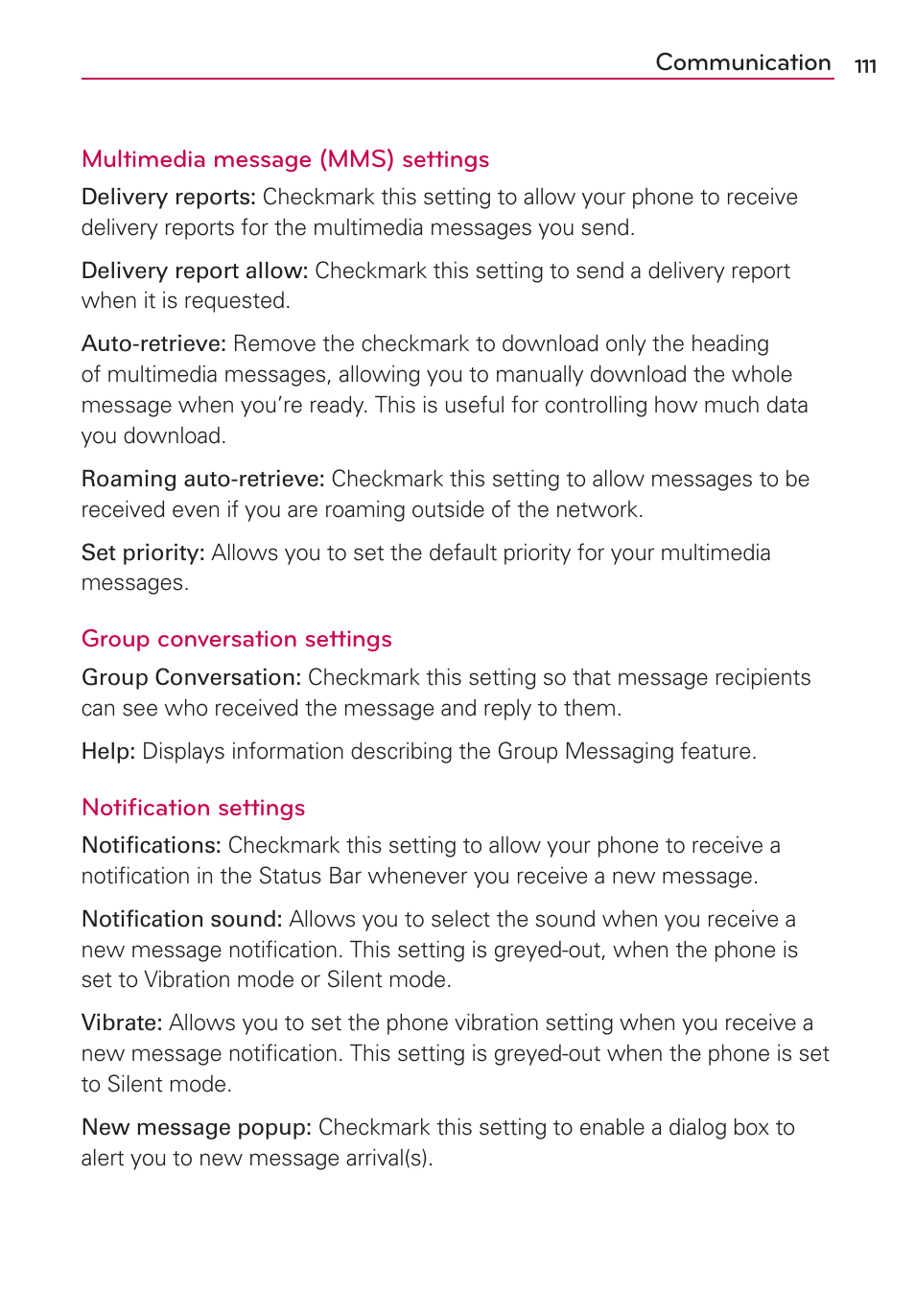 LG VS930 User Manual | Page 113 / 198