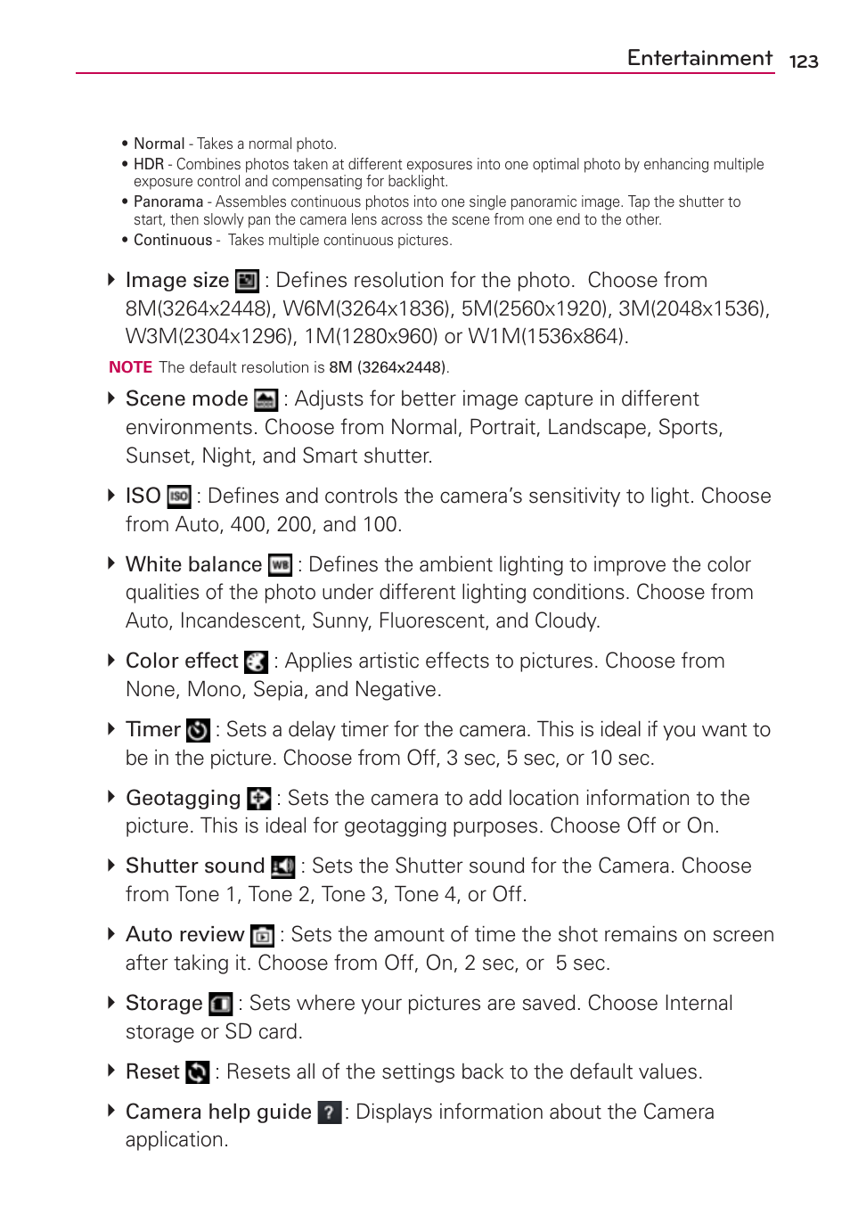 Entertainment | LG VS930 User Manual | Page 125 / 198
