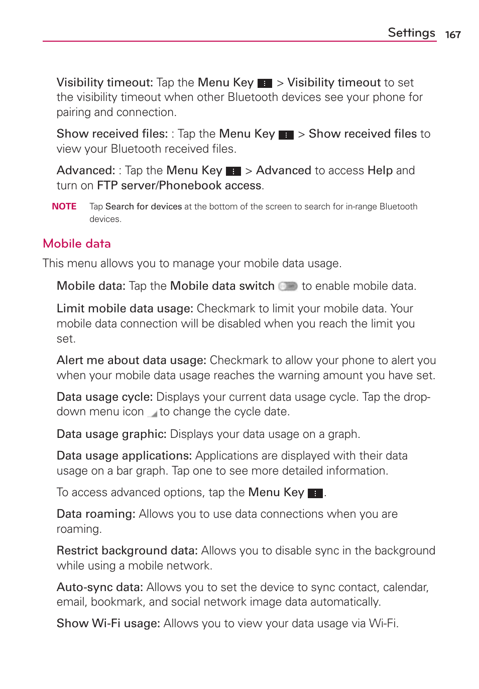 LG VS930 User Manual | Page 169 / 198