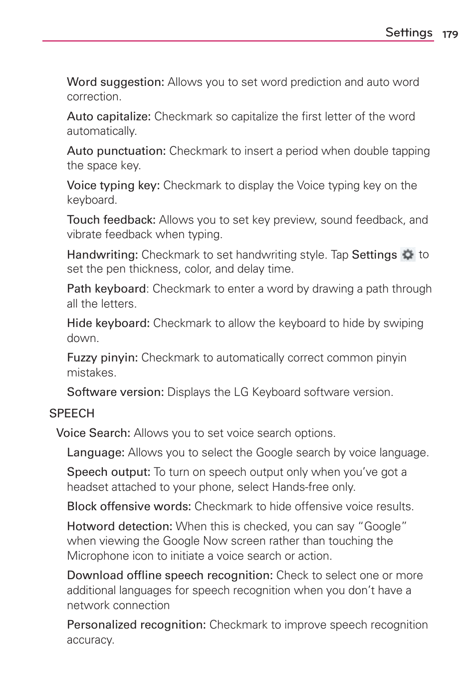LG VS930 User Manual | Page 181 / 198