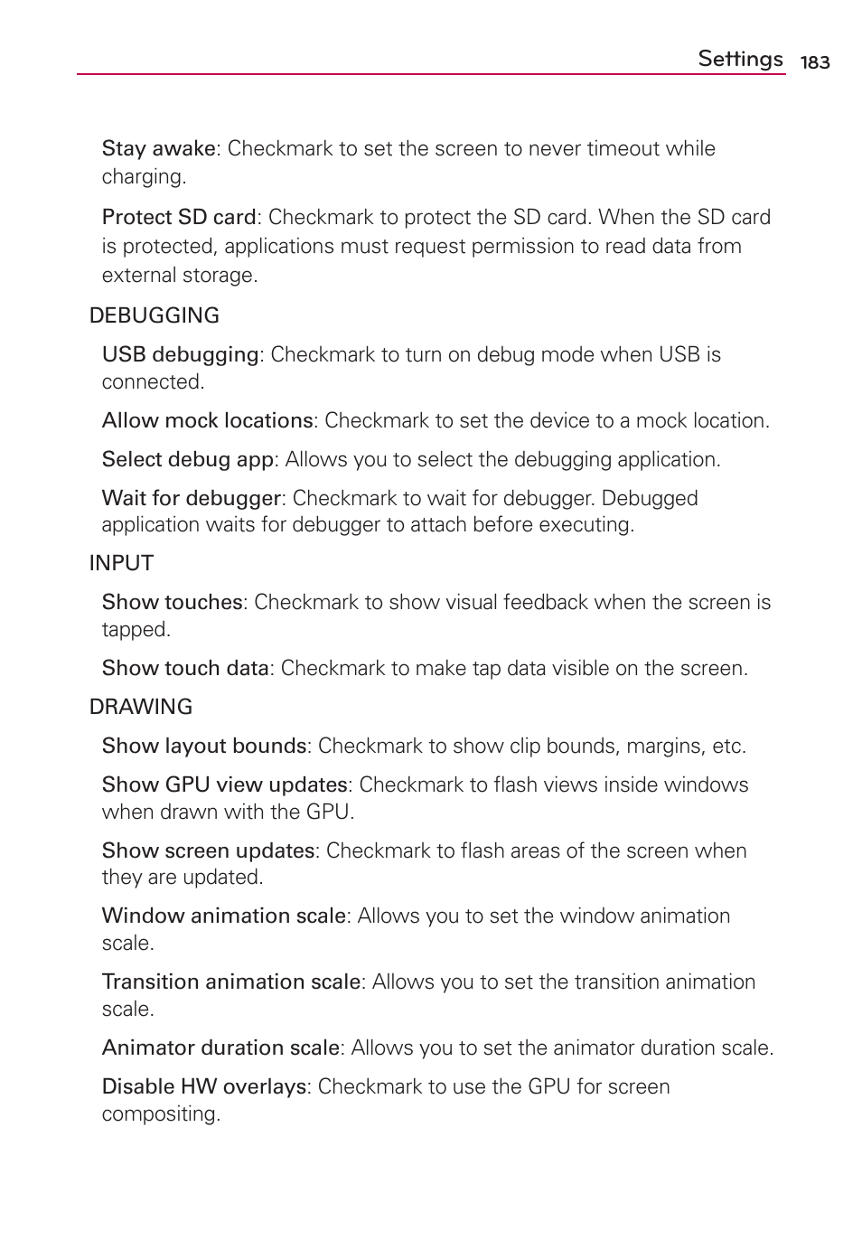 LG VS930 User Manual | Page 185 / 198