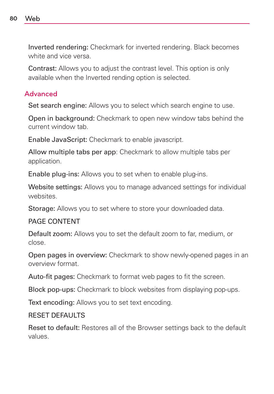 LG VS930 User Manual | Page 82 / 198