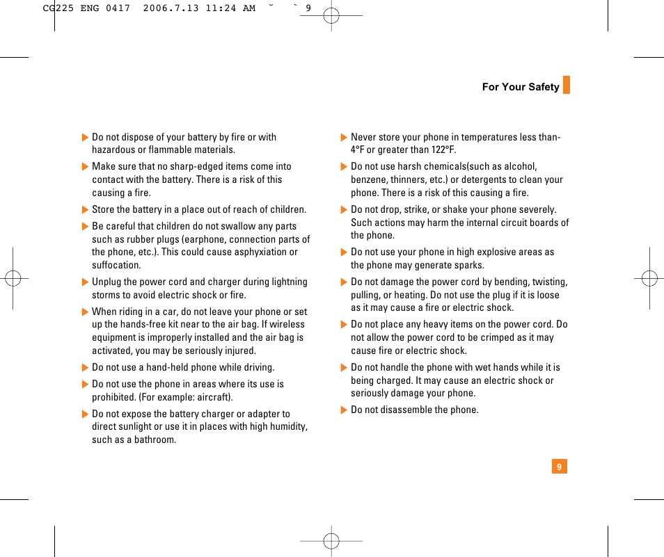 LG CG225 User Manual | Page 13 / 192
