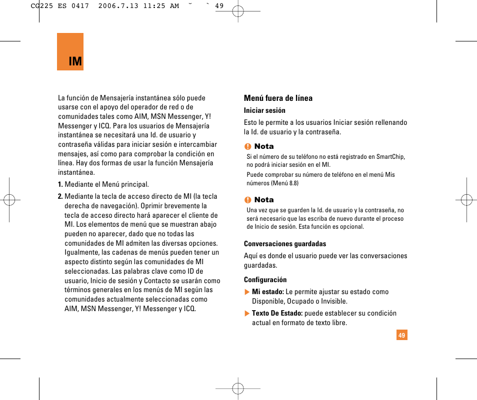 LG CG225 User Manual | Page 145 / 192