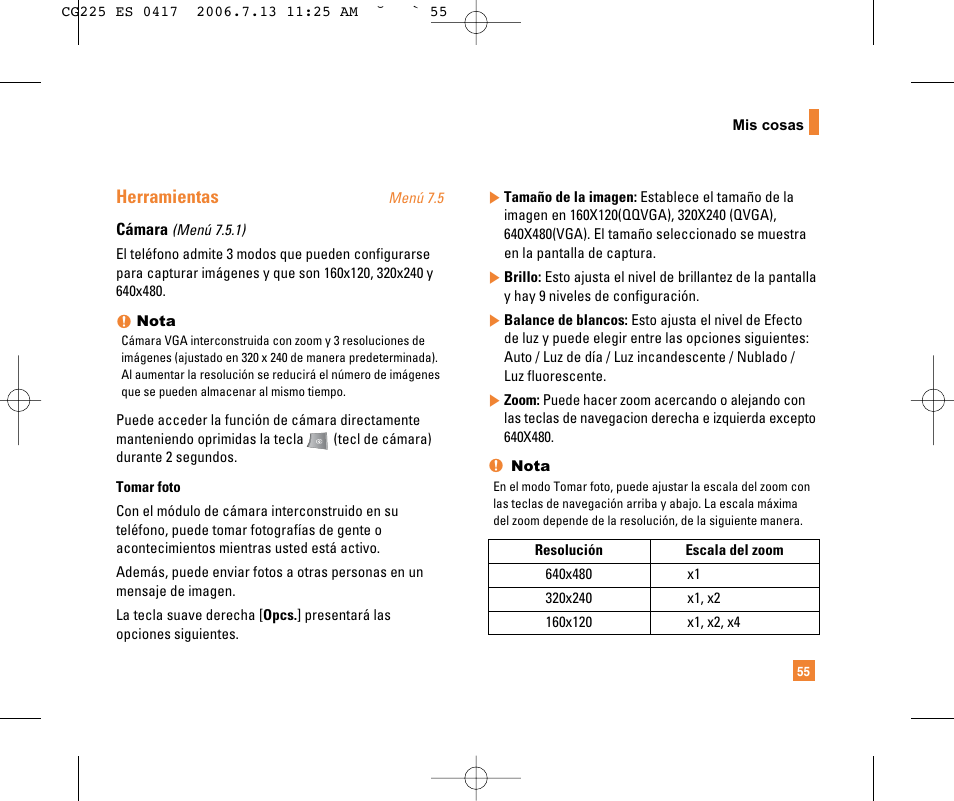 Herramientas | LG CG225 User Manual | Page 151 / 192