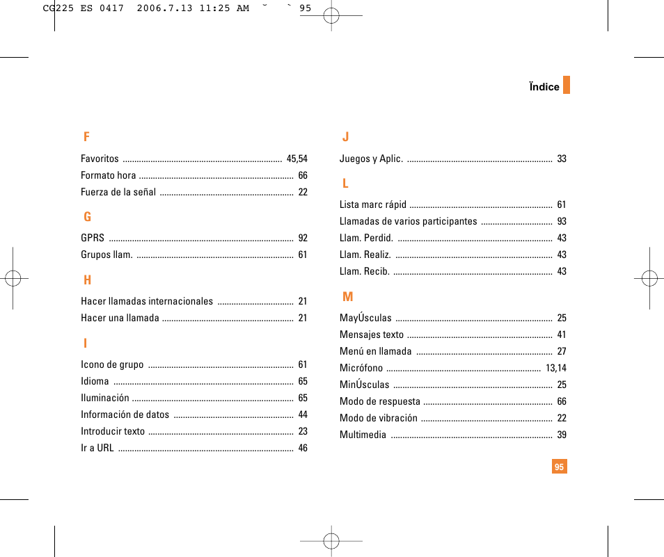 LG CG225 User Manual | Page 191 / 192