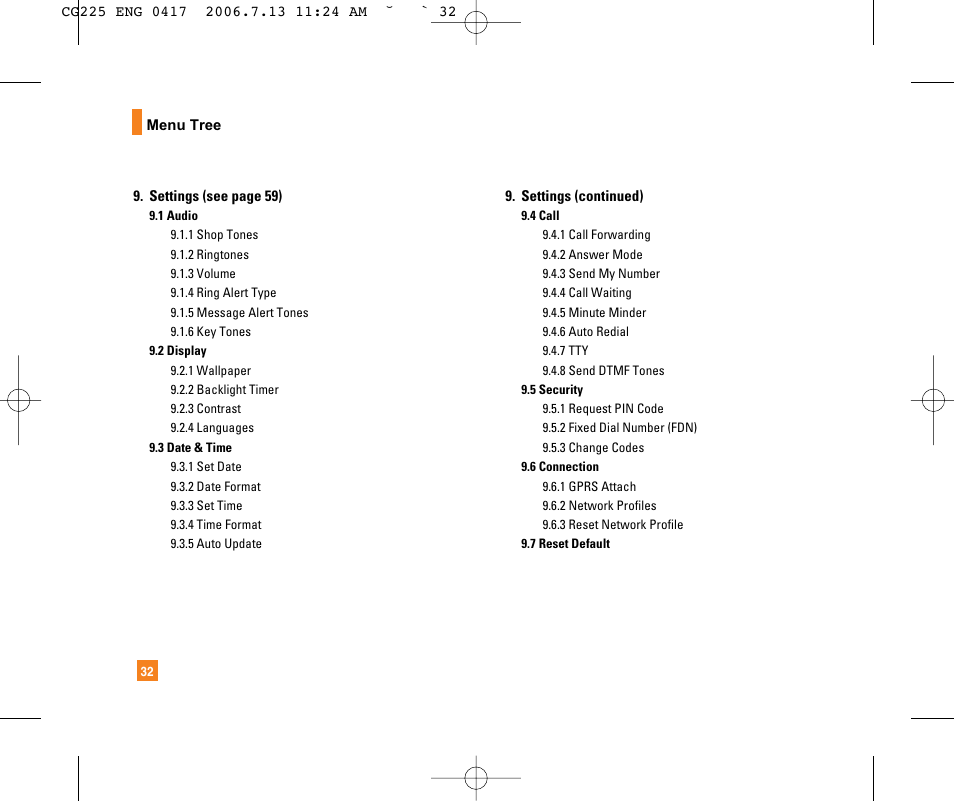 LG CG225 User Manual | Page 36 / 192