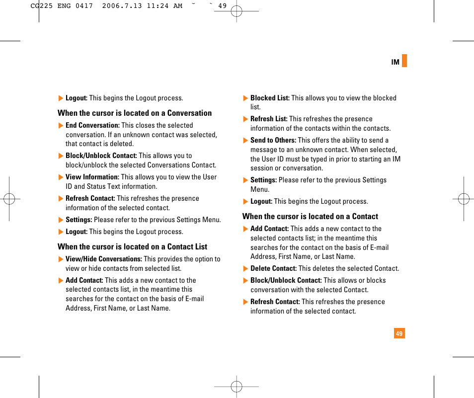 LG CG225 User Manual | Page 53 / 192