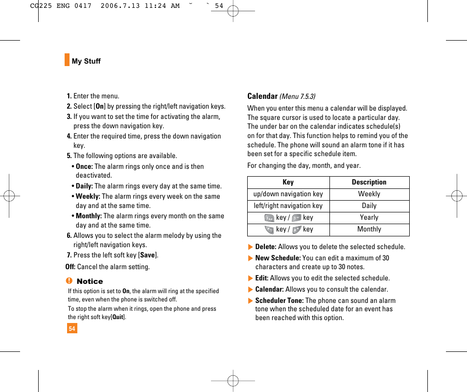 LG CG225 User Manual | Page 58 / 192