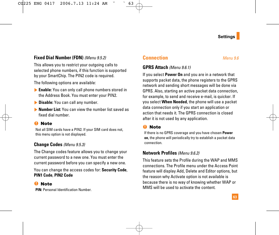 Connection | LG CG225 User Manual | Page 67 / 192