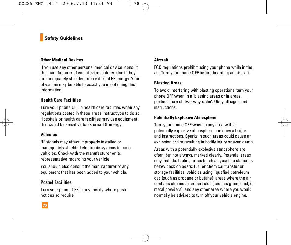 LG CG225 User Manual | Page 74 / 192