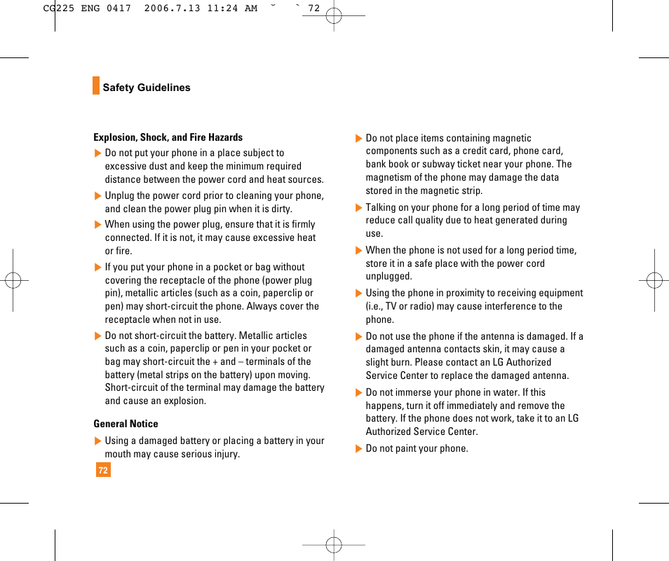 LG CG225 User Manual | Page 76 / 192