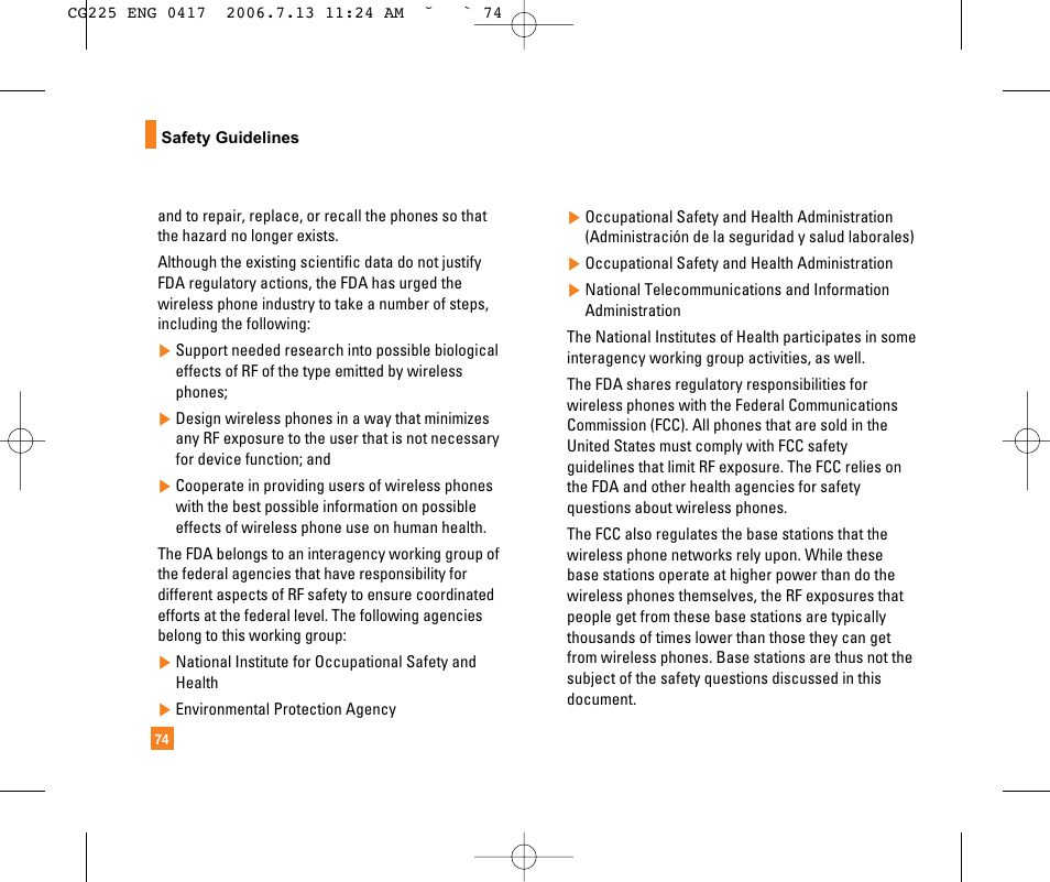 LG CG225 User Manual | Page 78 / 192