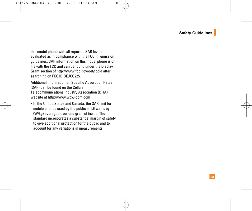 LG CG225 User Manual | Page 87 / 192