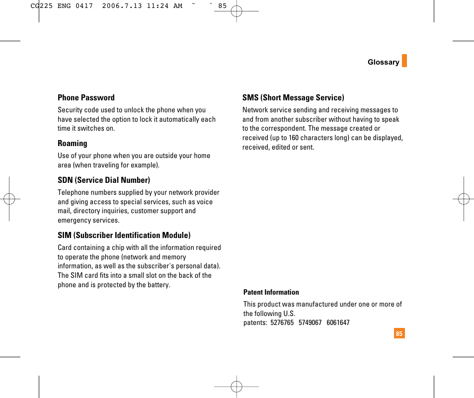 LG CG225 User Manual | Page 89 / 192