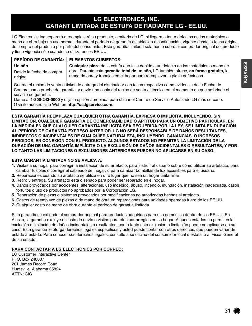 LG LCE3681ST User Manual | Page 63 / 100