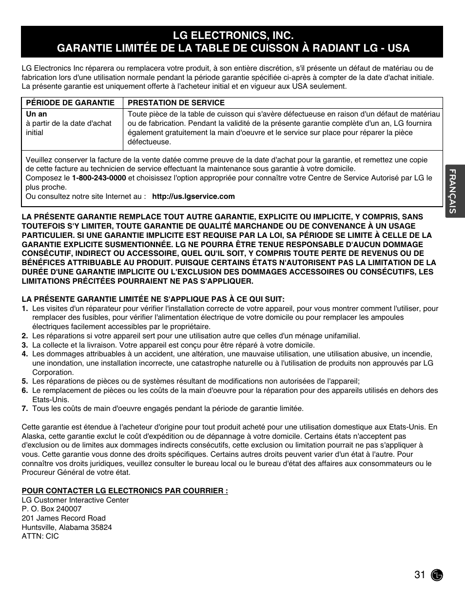 LG LCE3681ST User Manual | Page 95 / 100