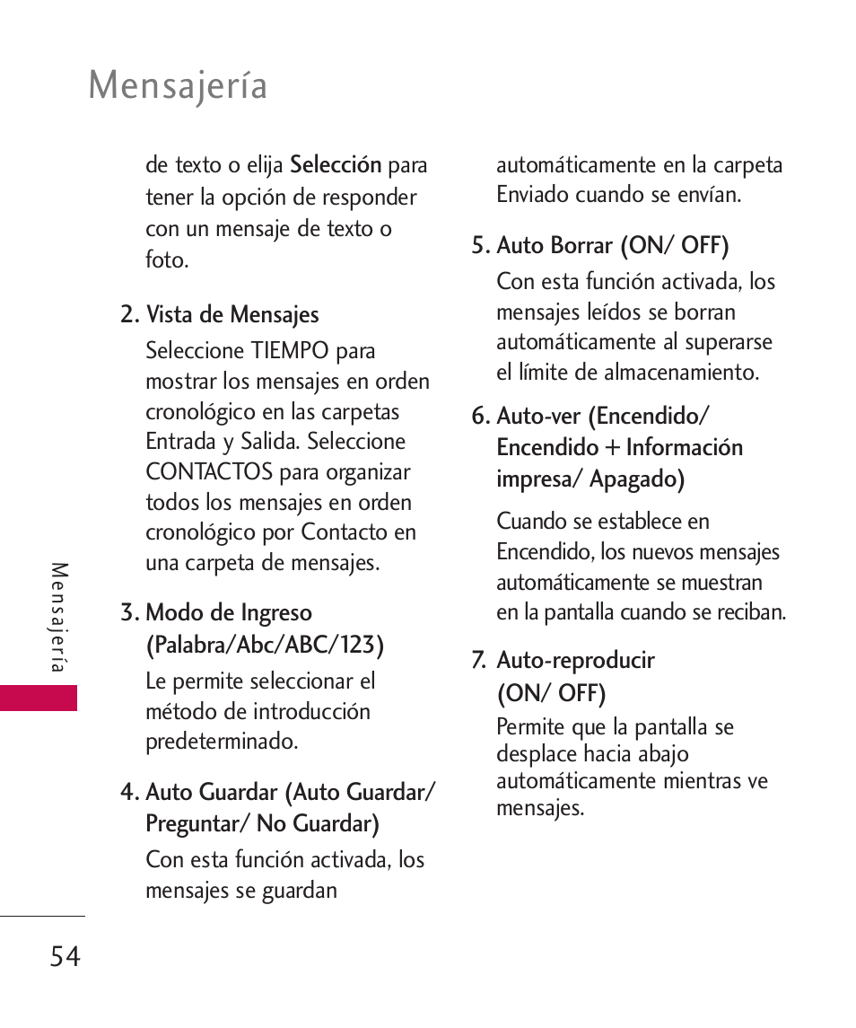 Mensajería | LG UN270 User Manual | Page 191 / 282