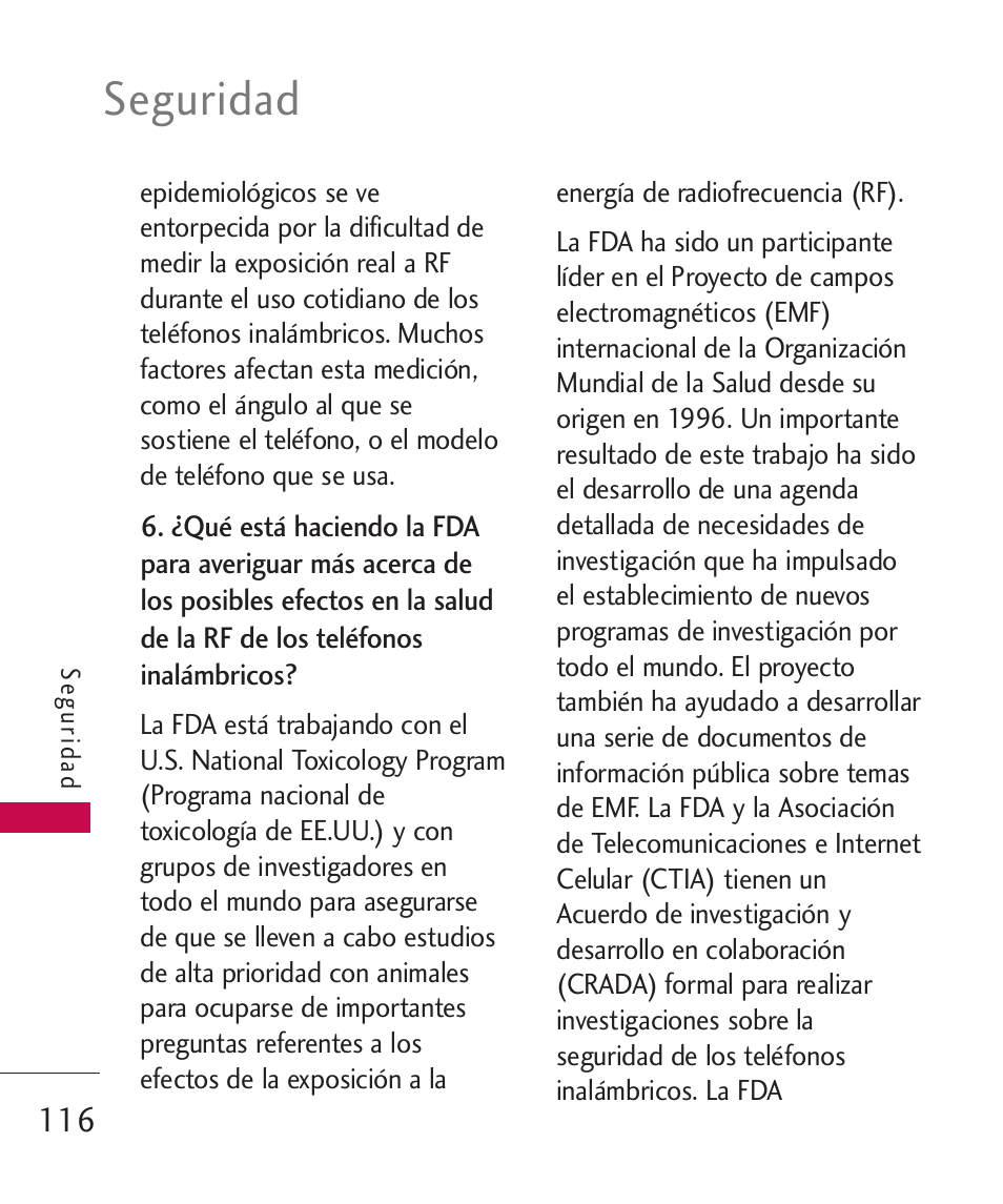 Seguridad | LG UN270 User Manual | Page 253 / 282
