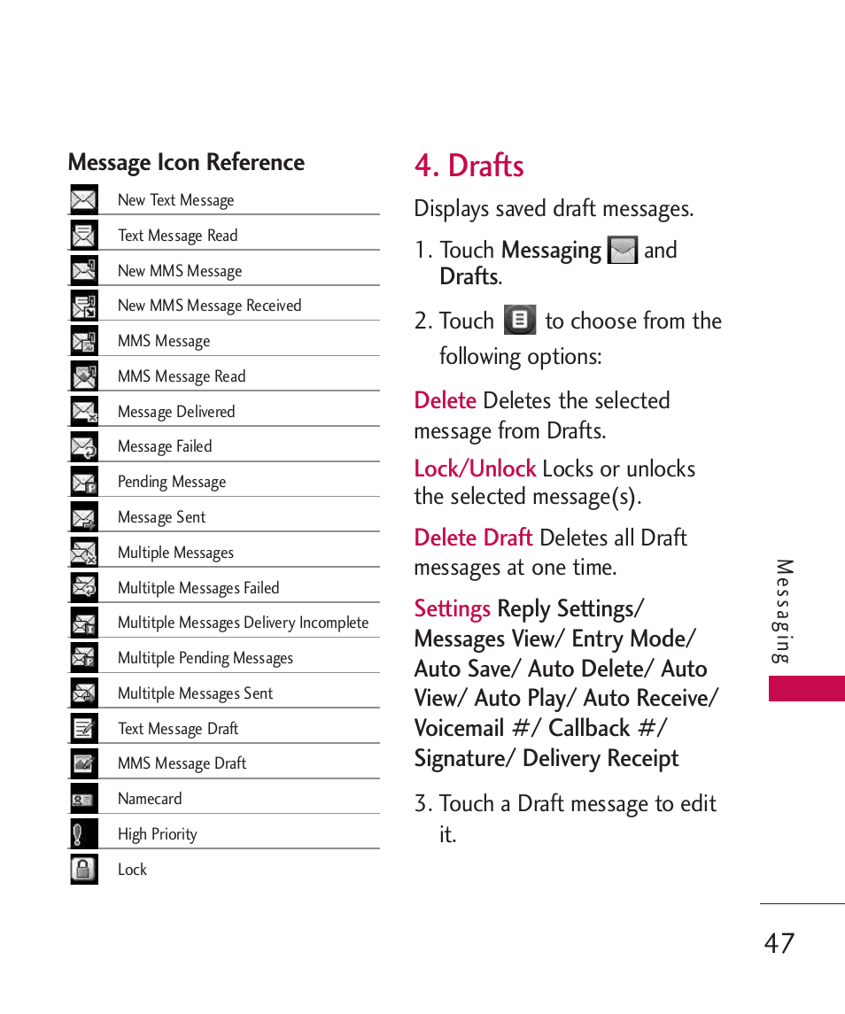 Drafts | LG UN270 User Manual | Page 49 / 282