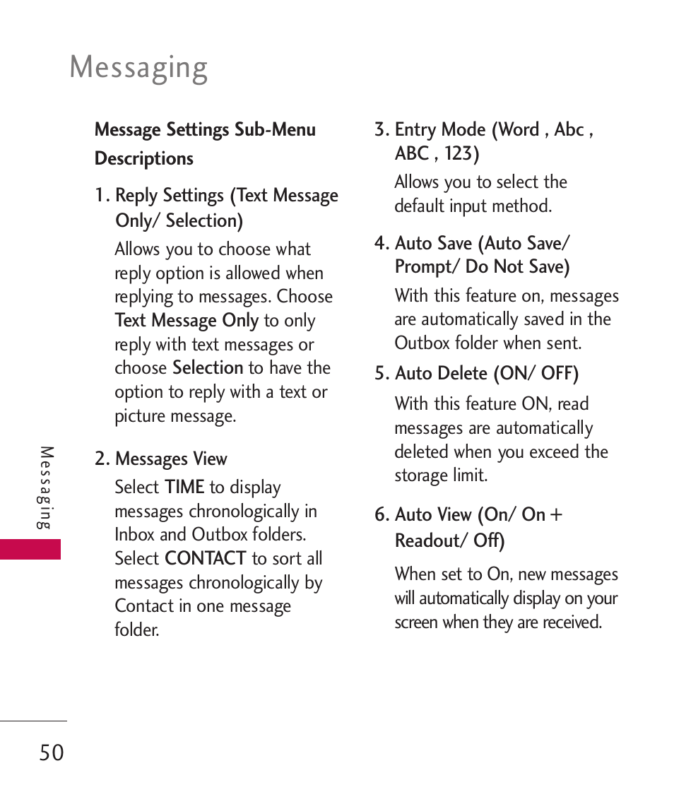 Messaging | LG UN270 User Manual | Page 52 / 282