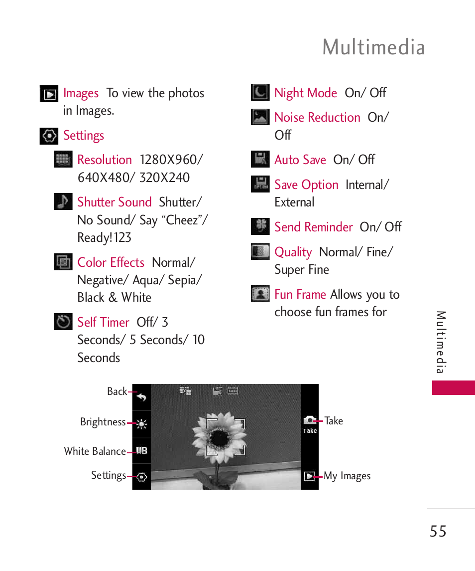 Multimedia | LG UN270 User Manual | Page 57 / 282